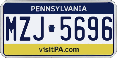 PA license plate MZJ5696