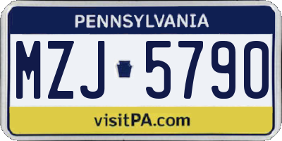 PA license plate MZJ5790