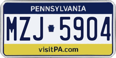 PA license plate MZJ5904
