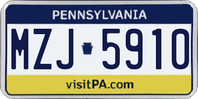 PA license plate MZJ5910
