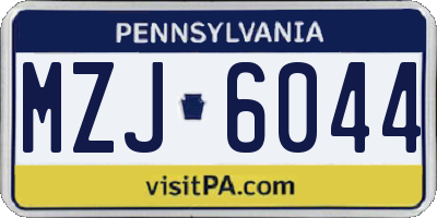 PA license plate MZJ6044