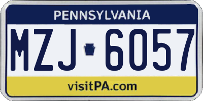 PA license plate MZJ6057