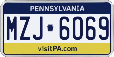 PA license plate MZJ6069