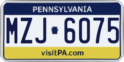 PA license plate MZJ6075