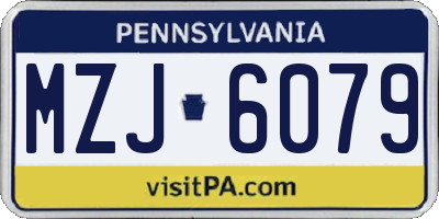 PA license plate MZJ6079