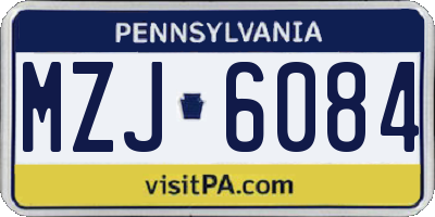 PA license plate MZJ6084