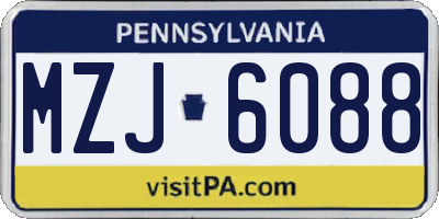 PA license plate MZJ6088