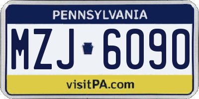PA license plate MZJ6090
