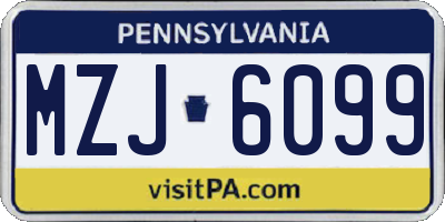 PA license plate MZJ6099
