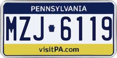 PA license plate MZJ6119