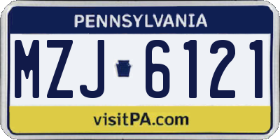 PA license plate MZJ6121