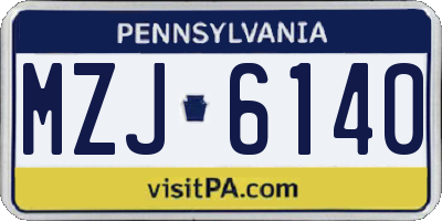 PA license plate MZJ6140