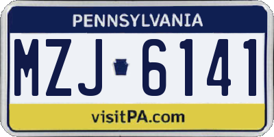 PA license plate MZJ6141