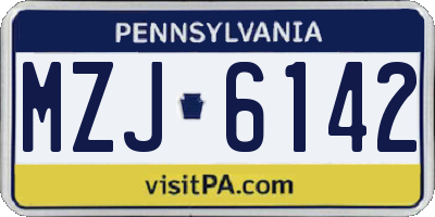 PA license plate MZJ6142