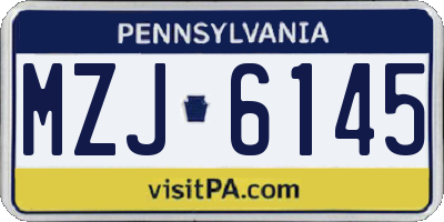 PA license plate MZJ6145