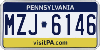 PA license plate MZJ6146