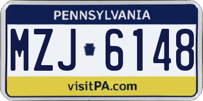 PA license plate MZJ6148