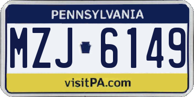 PA license plate MZJ6149
