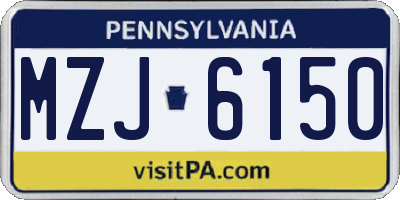 PA license plate MZJ6150