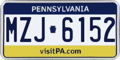 PA license plate MZJ6152