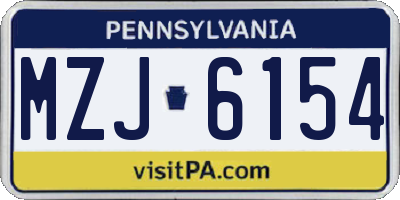 PA license plate MZJ6154