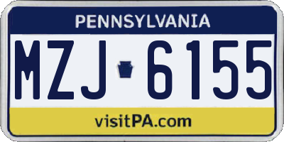 PA license plate MZJ6155