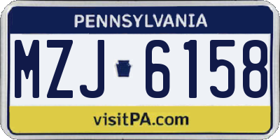 PA license plate MZJ6158
