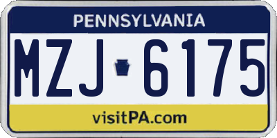 PA license plate MZJ6175