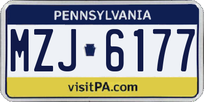 PA license plate MZJ6177