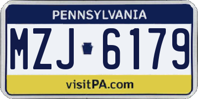 PA license plate MZJ6179