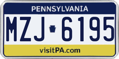 PA license plate MZJ6195