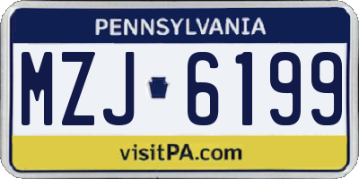 PA license plate MZJ6199
