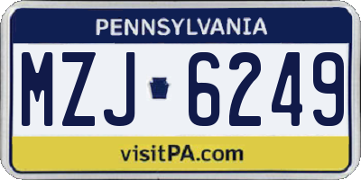 PA license plate MZJ6249