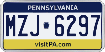 PA license plate MZJ6297