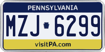 PA license plate MZJ6299