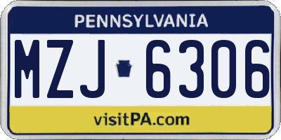 PA license plate MZJ6306