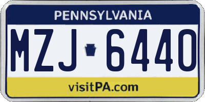 PA license plate MZJ6440