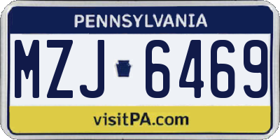 PA license plate MZJ6469