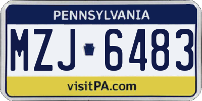 PA license plate MZJ6483