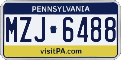 PA license plate MZJ6488