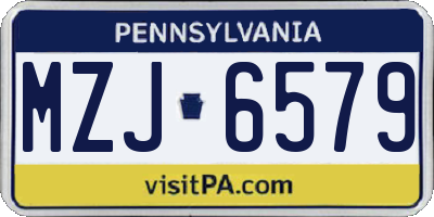 PA license plate MZJ6579