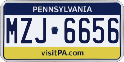 PA license plate MZJ6656
