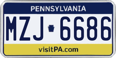PA license plate MZJ6686