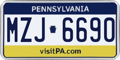 PA license plate MZJ6690