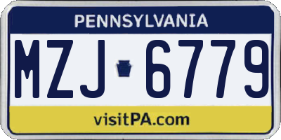 PA license plate MZJ6779