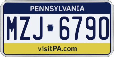 PA license plate MZJ6790