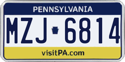 PA license plate MZJ6814