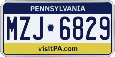 PA license plate MZJ6829