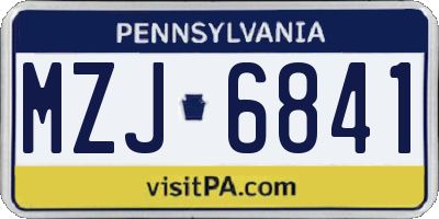 PA license plate MZJ6841