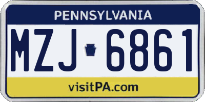 PA license plate MZJ6861
